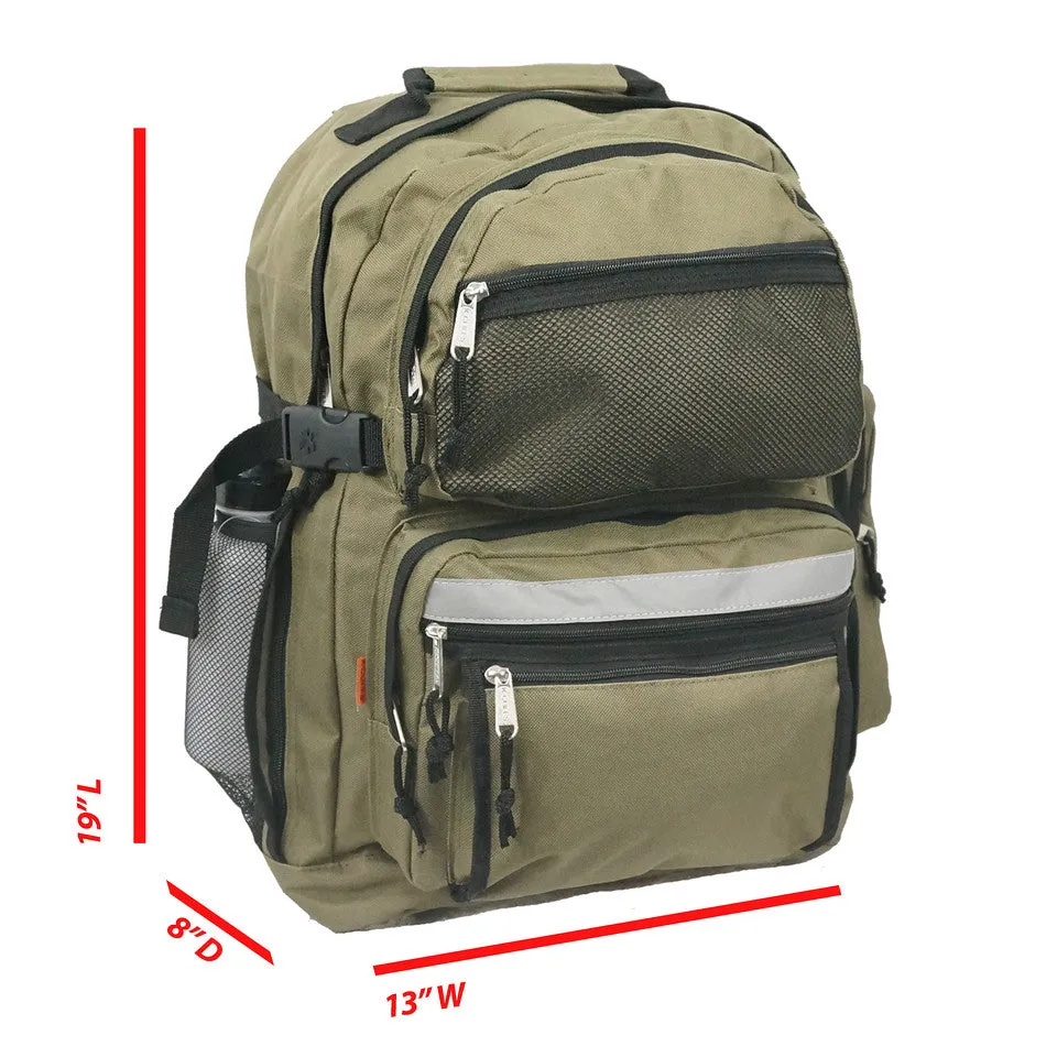 - 20 PACKS | $17.45 PER PACK ||   Case Lot: 20pcs 19" Spacious Backpack with Extra-Large Compartment, Reflective Straps, Five Front Pockets