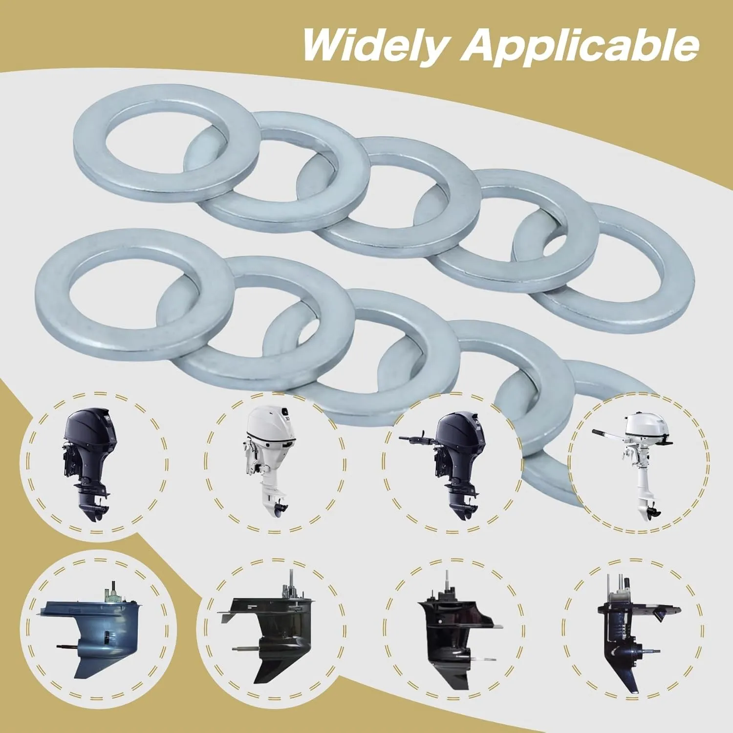 10 PCS Oil Drain Plug Crush Gasket Seal Washer for Suzuki DF 25-350 Marine Models 09168-12012