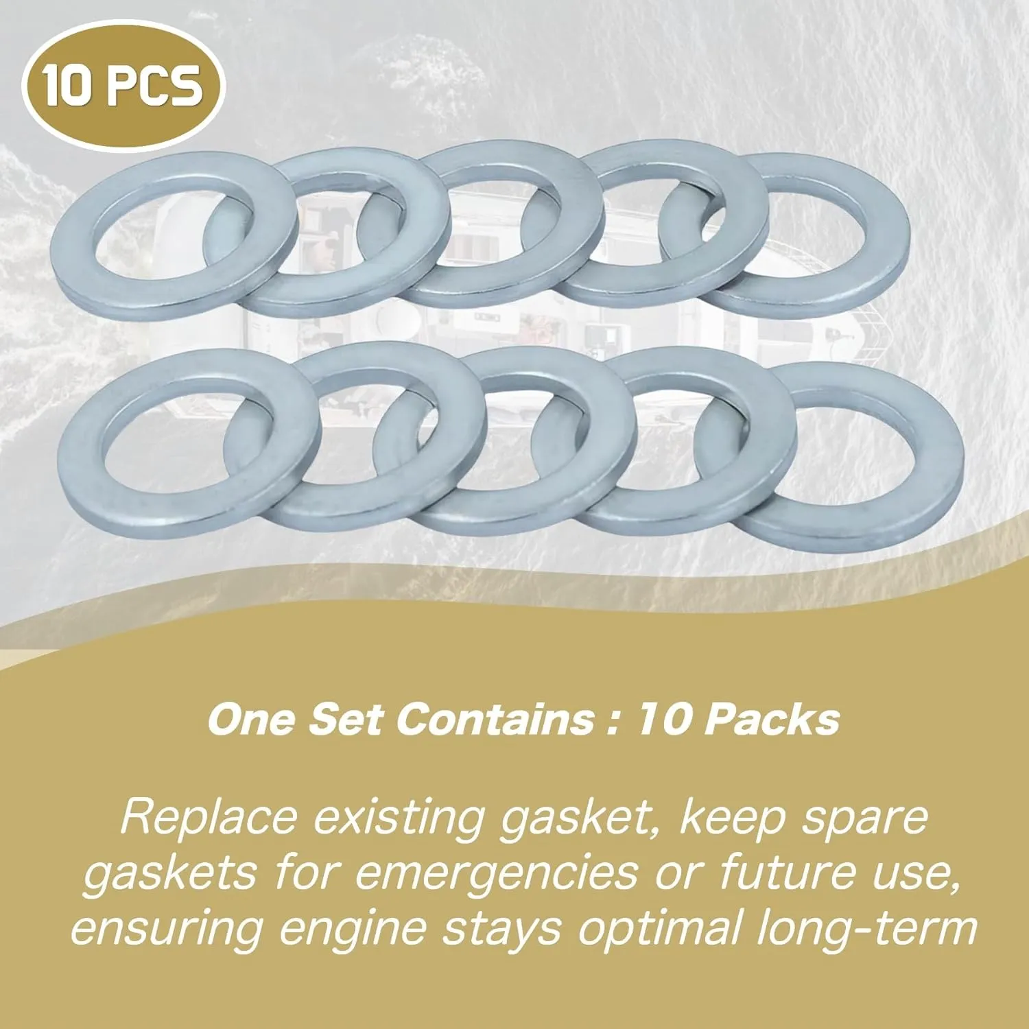 10 PCS Oil Drain Plug Crush Gasket Seal Washer for Suzuki DF 25-350 Marine Models 09168-12012