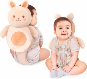 100% Cotton Non-Toxic Hypoallergenic Baby Backpack Head Protection Pillow, Full Head Coverage, Baby Head Pillow for Falling, Secure, Durable, Rabbit
