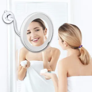 10X LED Mirror Makeup Mirror Flexible Illuminated Magnifying Vanity Mirrors With Light Make Up Bathroom