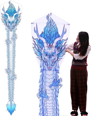 16ft Huge Dragon Kite for Adults and Kids, Easy to Fly for Beginners, Comes with 300ft String Handle, Perfect for Easter, Kite Festival and Beach & Park & Outdoor