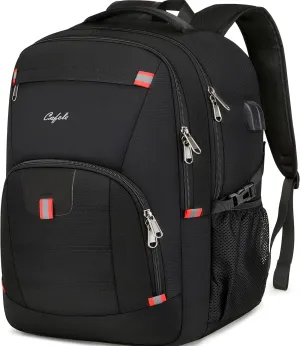 17.3 inch Laptop Backpack,Large Backpack Computer Bookbag Rucksack with USB Charging Port,Water Resistant Sturdy Backpack for Business College School Travel,Men Women Casual Daypack,Black