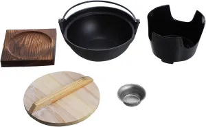 1Set Outdoor Cast Cooking Pot with Supporting Plate Lightweight Portable Cookware for Stewing Chicken and Cooking Porridge High Temperature Tolerance and