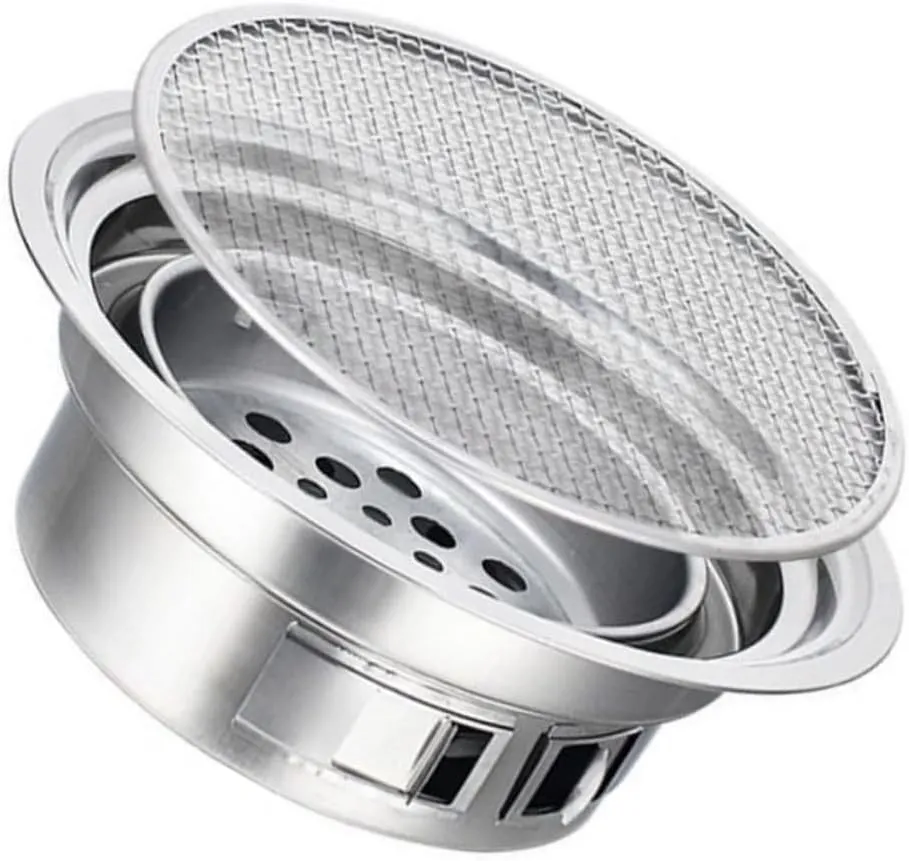 1Set Portable Stainless Steel Bbq Stove Compact Korean Grill for Outdoor Cooking Lightweight and Easy to Use for Camping Picnics and Backyard Gatherings