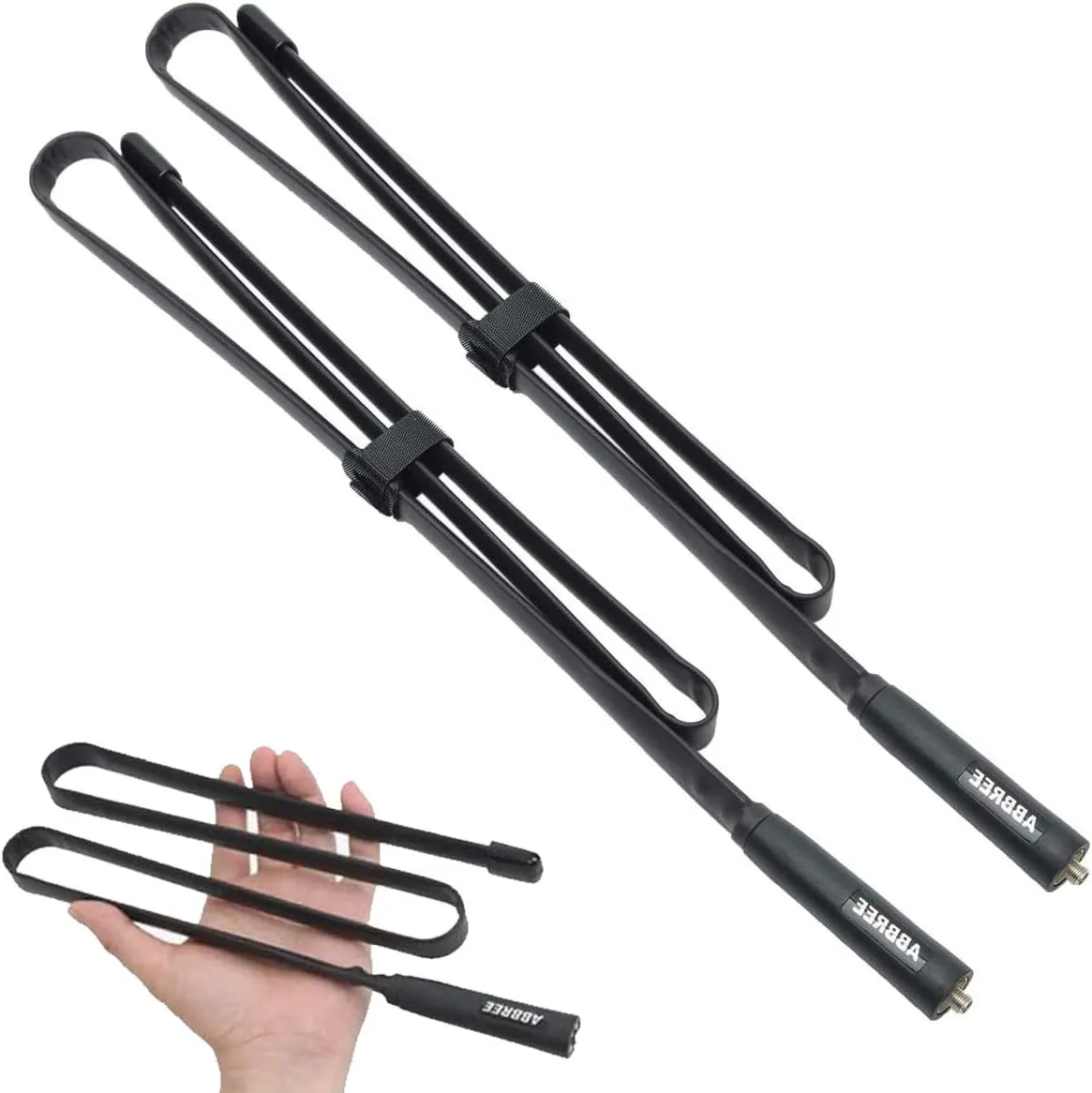 2 Pack ABBREE 42.5-Inch Length SMA-Female Dual Band 144/430Mhz Foldable CS Tactical Antenna for GMRS Radio Baofeng UV-5R BF-F8HP Pro 5RM UV-21R UV-5G Plus GM-5RH K5PLUS AR-152 GM-15PRO Radio Antenna
