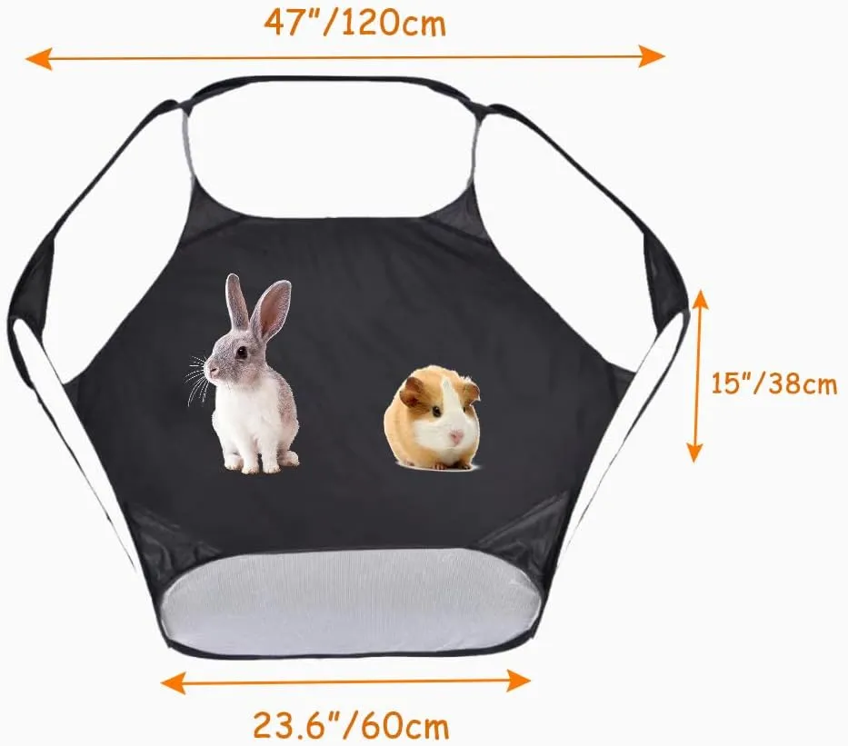2-Pack Guinea Pig Carrier and Playpen Set - Breathable Pet Playpen Pop Open Outdoor/Indoor Exercise Fence, Portable Small Animal Backpack for Bearded Dragon, Rabbits, Hamster, Chinchillas