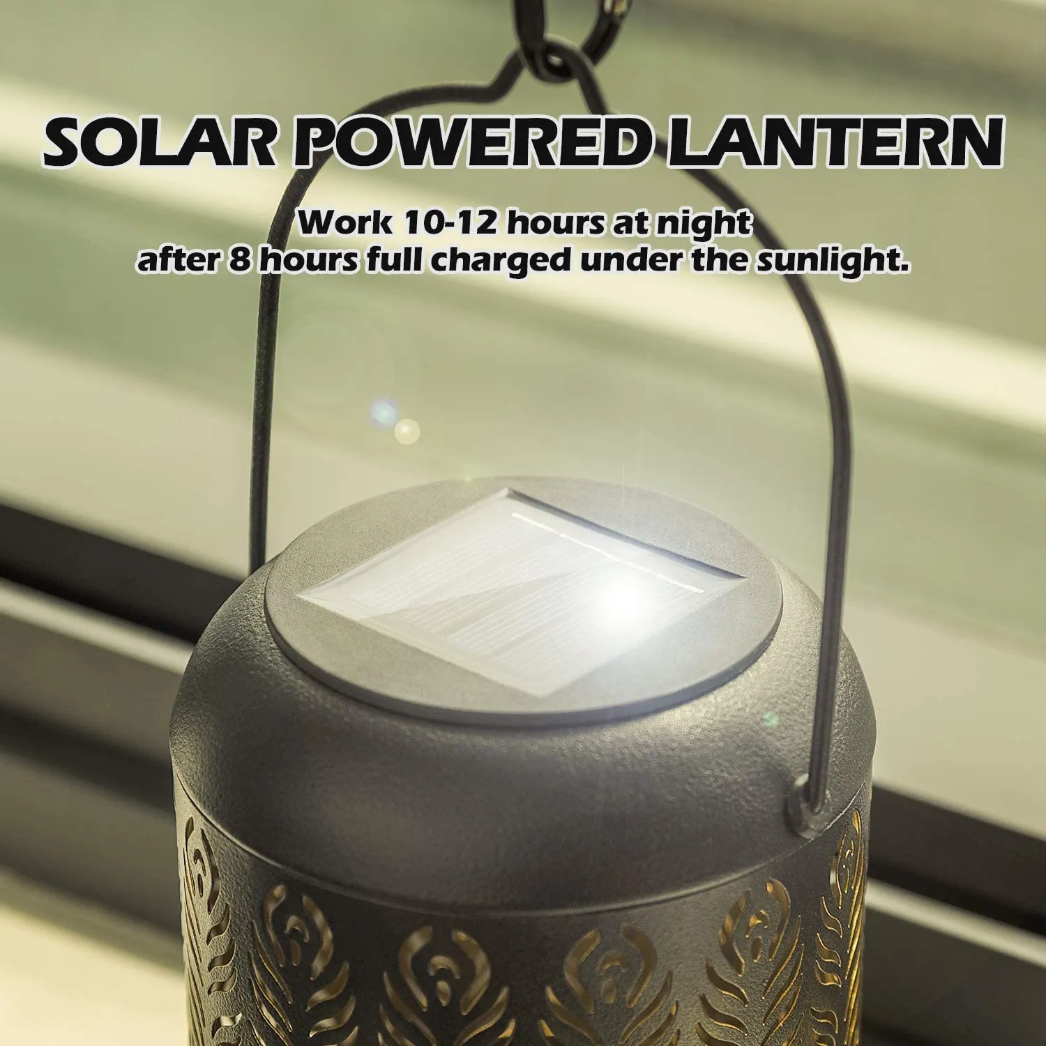2 Pack Solar Lights Outdoor Tabletop Lantern for Table Pathway Garden Yard
