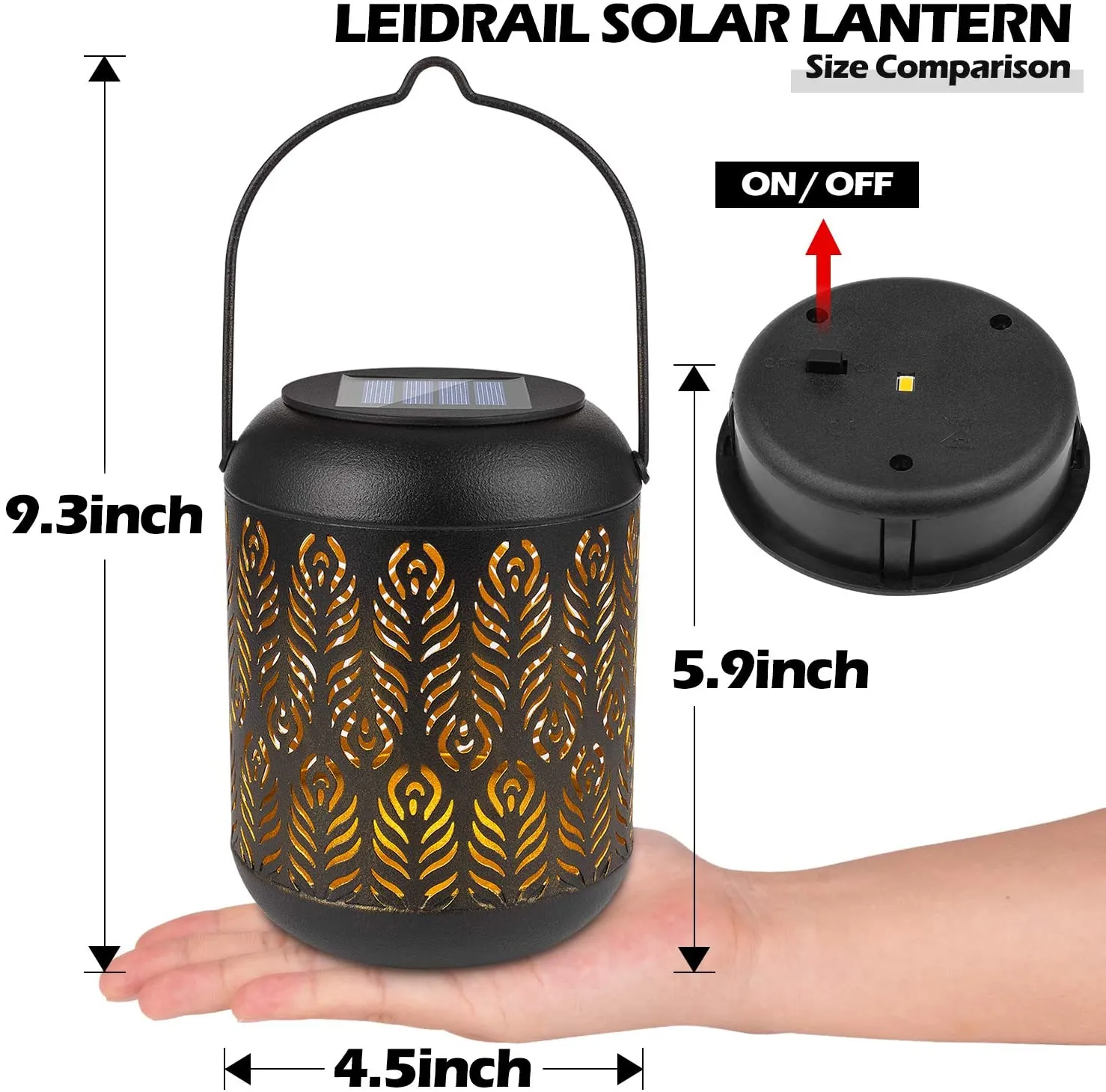 2 Pack Solar Lights Outdoor Tabletop Lantern for Table Pathway Garden Yard