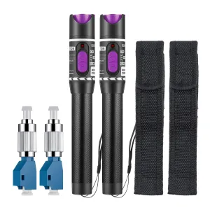 2 Pack Visual Fault Locator 30KM Including Fiber Optic Light Pen with FC Male to LC Female Adapter, VFL Fiber Cable Tester for Network Cable Test