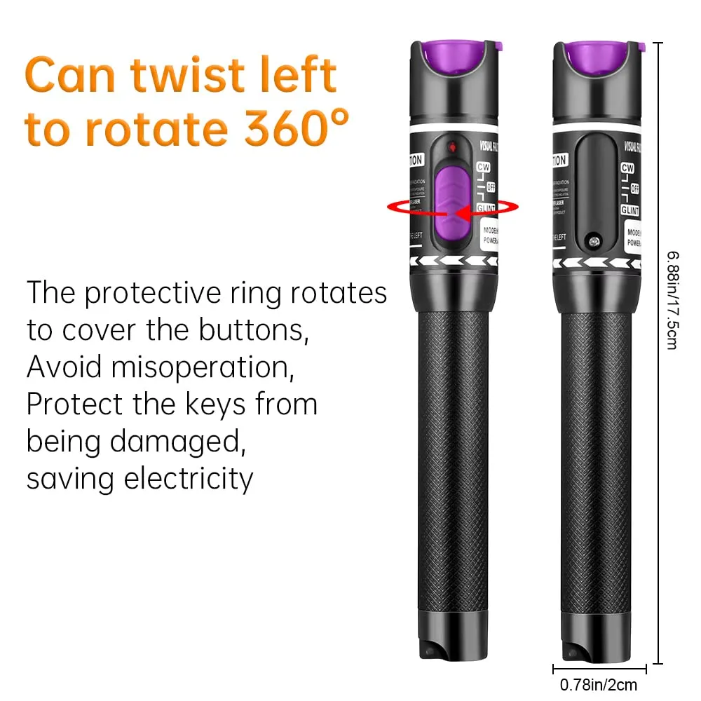 2 Pack Visual Fault Locator 30KM Including Fiber Optic Light Pen with FC Male to LC Female Adapter, VFL Fiber Cable Tester for Network Cable Test