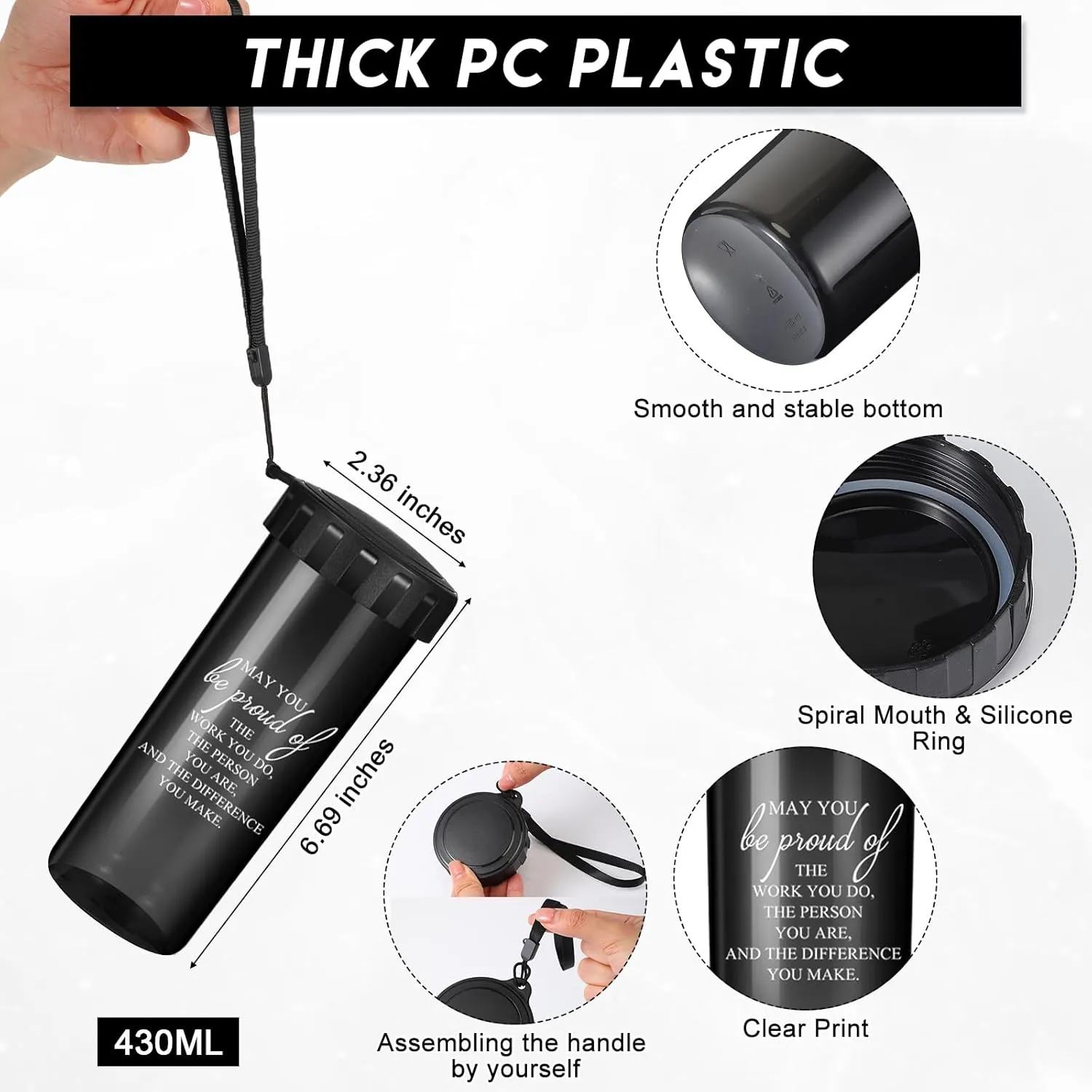 20 Pcs Cna Week Gifts Bulk 2025 Thank You Water Bottles Bulk with Lid Camp Gifts for Volunteer Staff Employee Nurse Students Teacher Graduation Coworker Women Men