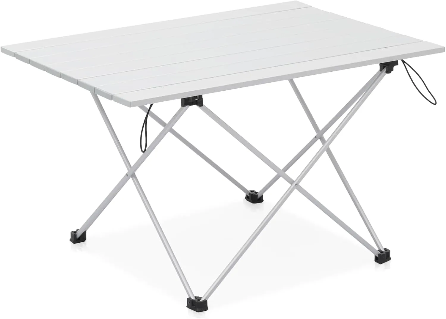 26.5" Aluminum Camping Table with Carry Bag, Portable Foldable Lightweight Beach Picnic Table, Folding Camp Side Table, Ideal for Outdoor Activities, Hiking, Travel and Picnic, Silver