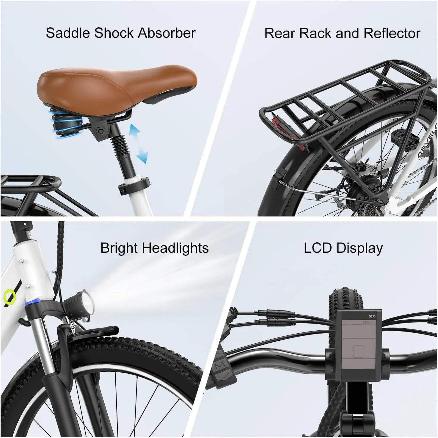 26" Electric Bike for Adults – Powerful 1000W Motor, 48V Removable Battery, 7-Speed, Front Suspension & LCD Display – Commuter and Mountain EBike for Women