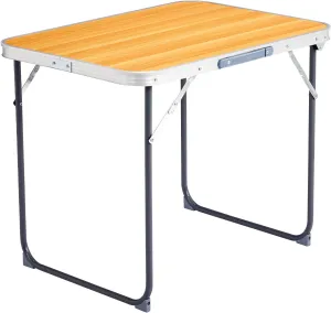 28" Aluminum Camping Folding Table Wood Grain Color, Outdoor Caming Table for Car