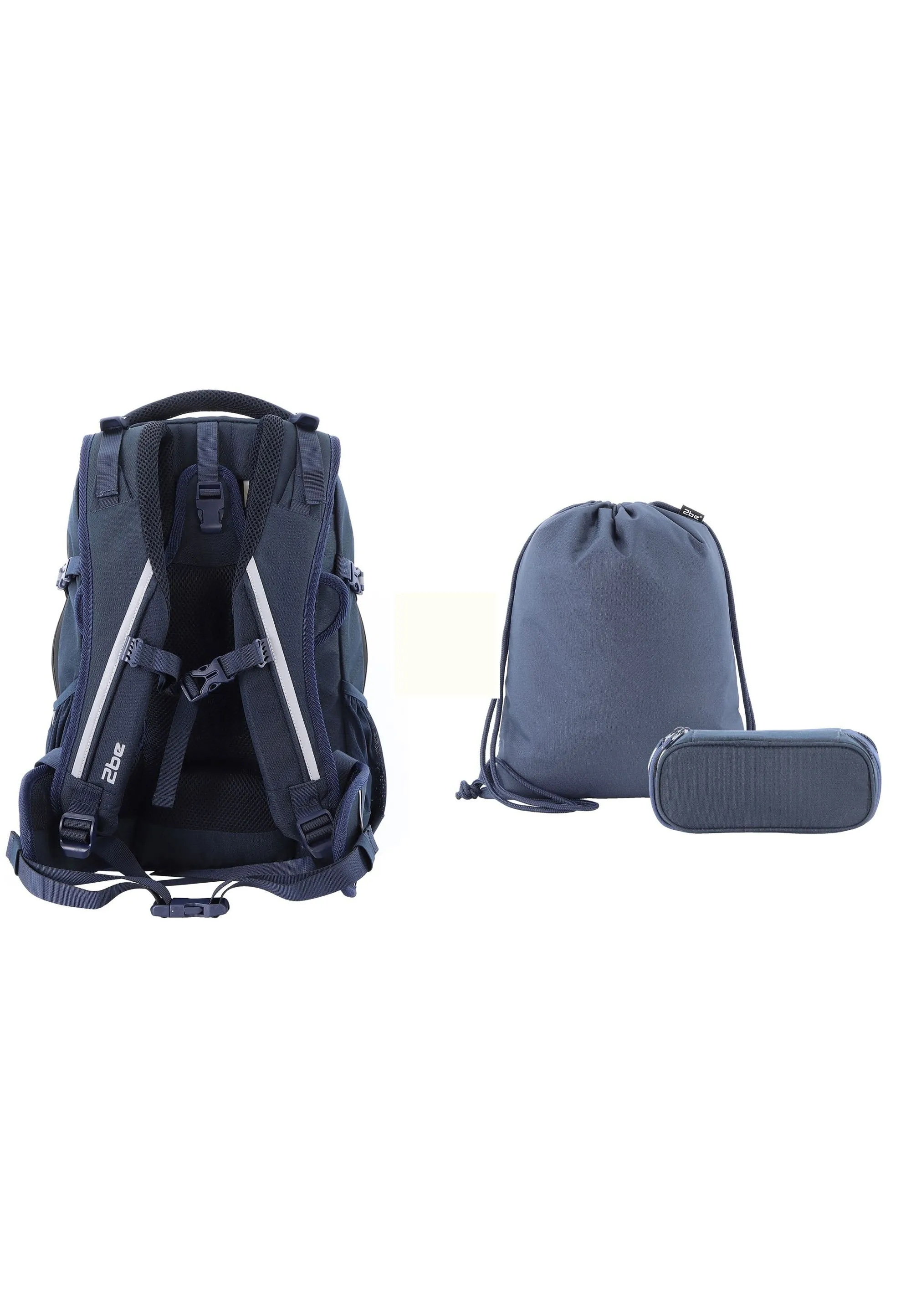 2be  Schoolbag / Laptop Backpack / With Gym Bag and Pencil Case Navy