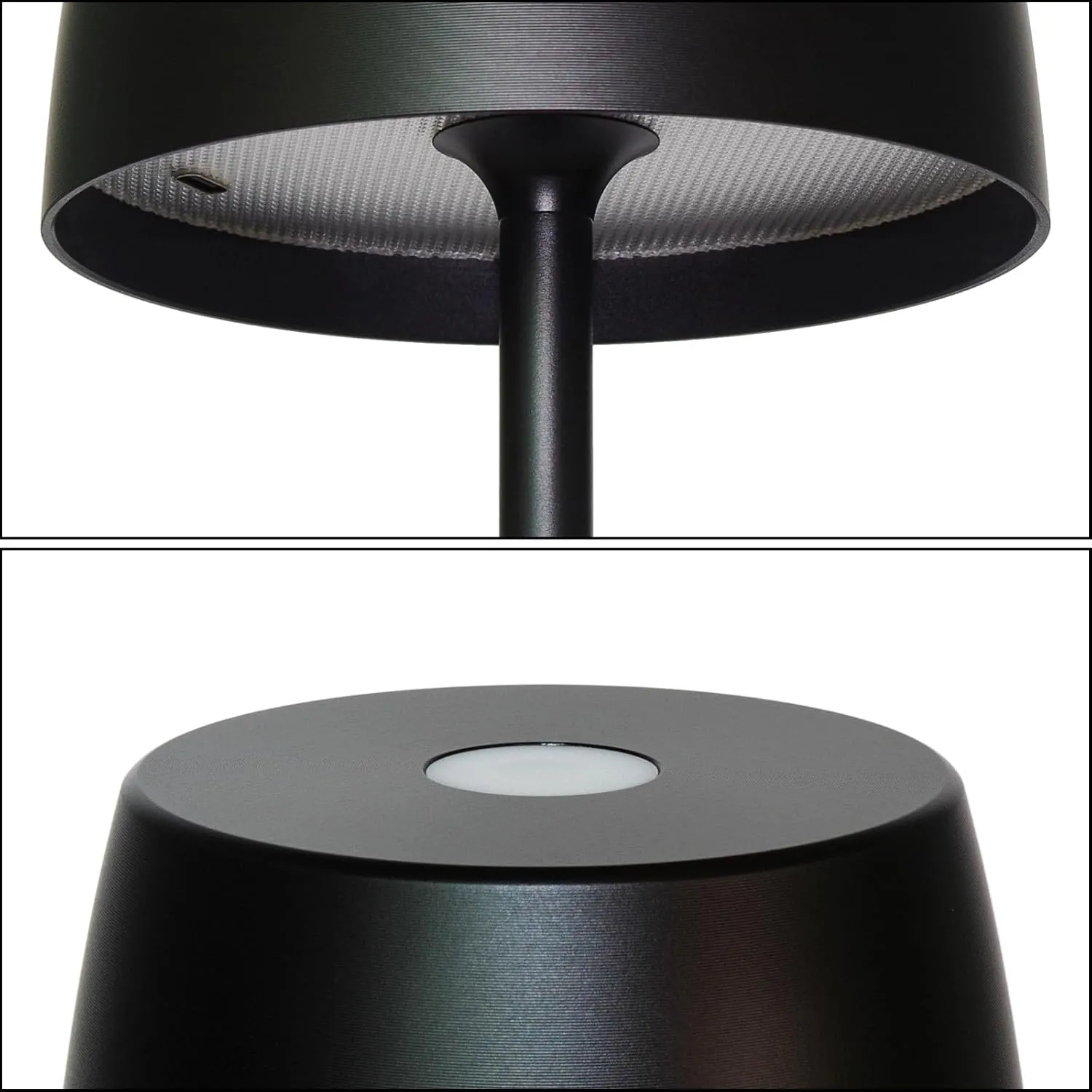 2Pack Cordless Rechargeable LED Table Lamp - Waterproof Battery-Powered Portable Indoor/Outdoor Lighting for Patio, Restaurant, Bar, Party, Dining, Porch, Bistro, Cocktail (Black)