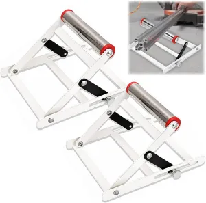 2PCS Adjustable Cutting Machine Support Frame, Foldable Metal Cutting Machine Work Support Stand, Table Saw Stand Adjustable Height, Material Support Frame, Cutting Machine Attachment Tool