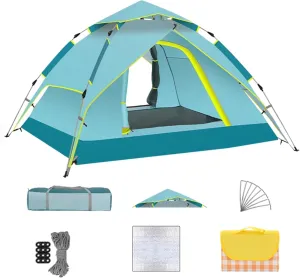 3-5 Person Tent for Camping,Instant Pop-Up Tent Shelter,Family Tent for Outdoor Hiking,Outdoor Dome Tent with Windproof, for Outdoor Hiking,Mountaineering,Survival(Sky Blue)