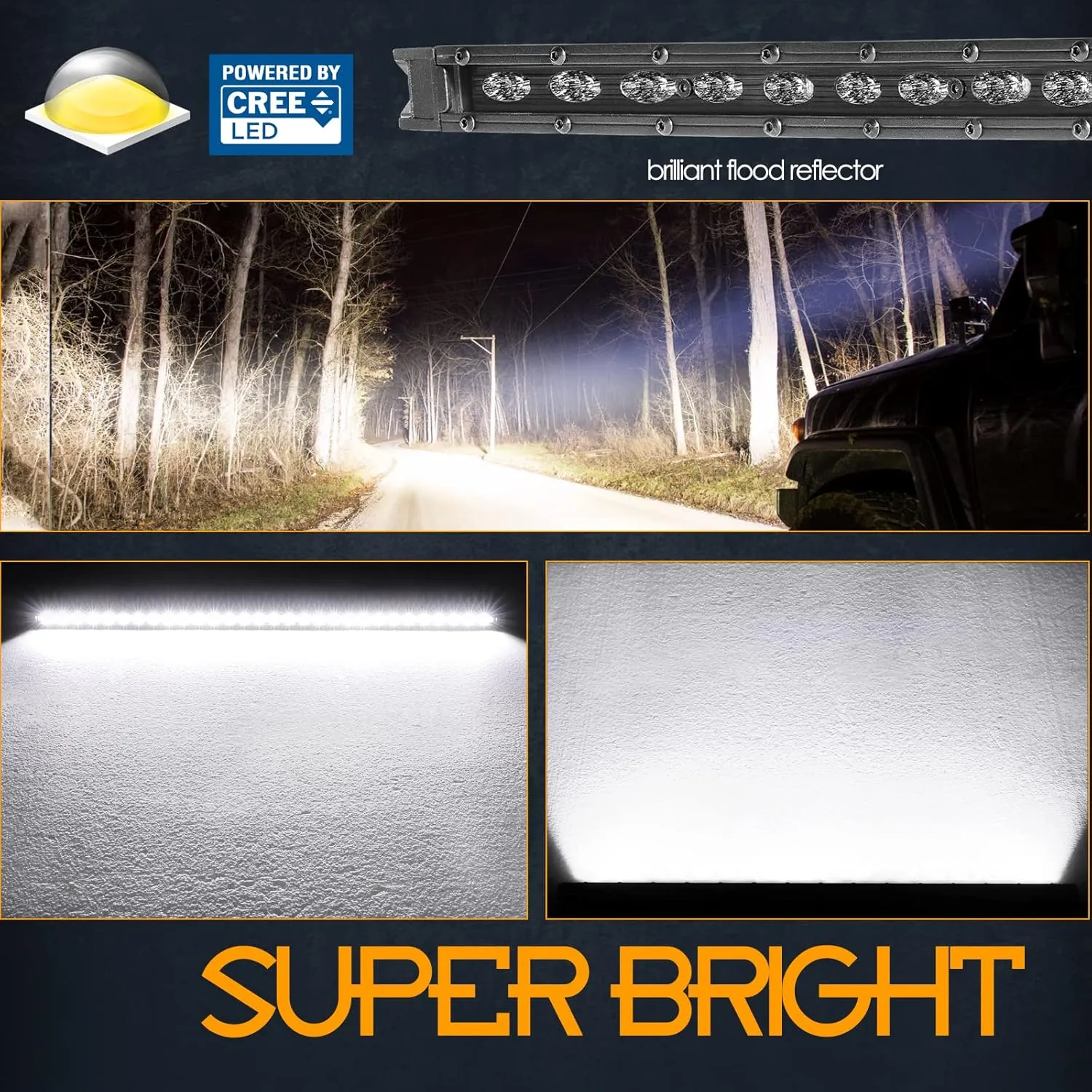 30 Inch Single Row CREE LED Light Bar with Wiring Harness, Nirider Black Series LED Bar Kit 150W Super Slim Flood Fog Lights Driving Lights Off Road Light Bars for Polaris UTV ATV Truck Toyota