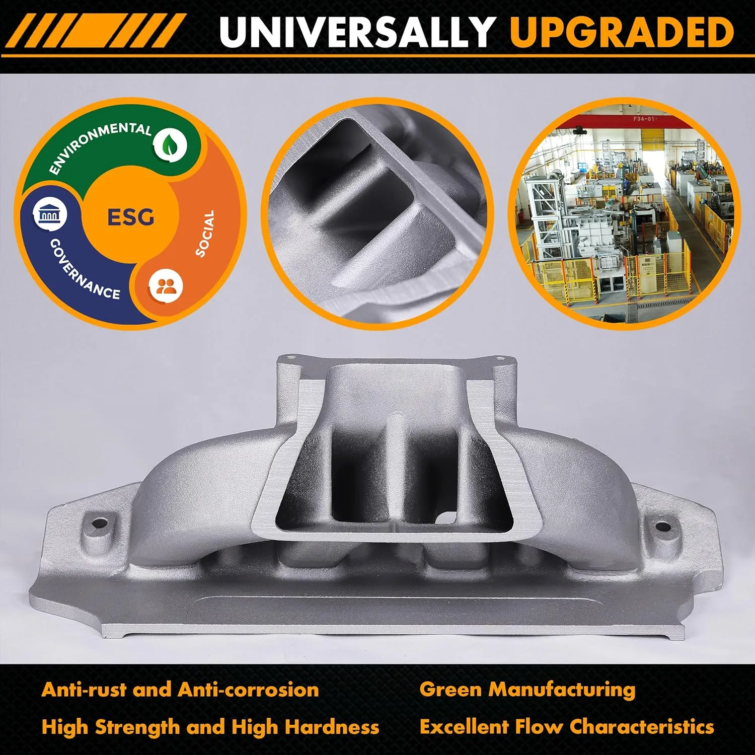300-137 LS Mid-Rise EFI Intake Manifold Aluminum Single Plane Compatible with Chevy Small Block SBC 1997-2019 Cathedral Port fit for GM LS1/LS2/LS6 V8 4.8L 5.3L 5.7L 6.0L