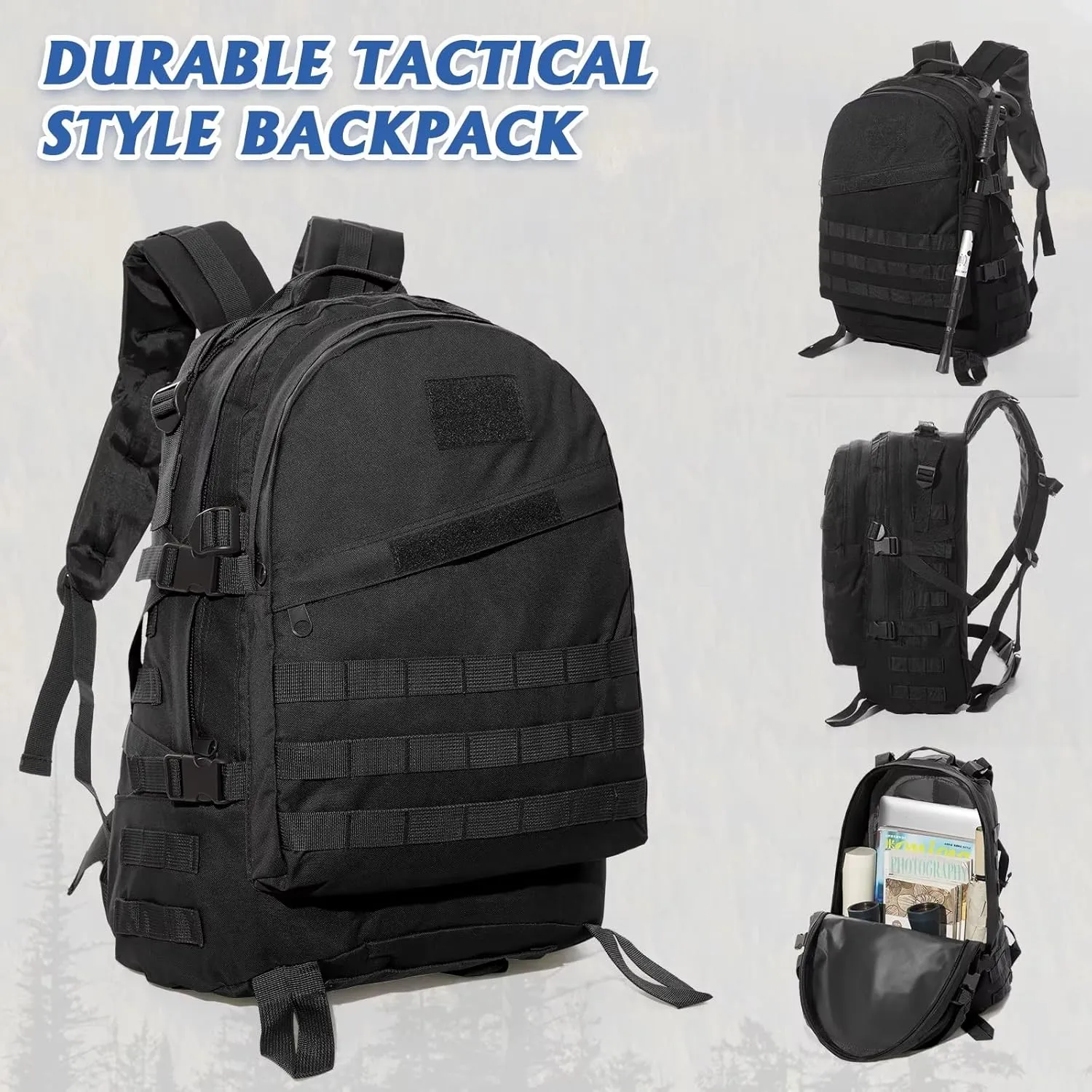 30L Bug Out Backpack for Men, Survival Go Bag for Essential Items, Supplies, Tools Necessity Kits in Emergencies(Brown)
