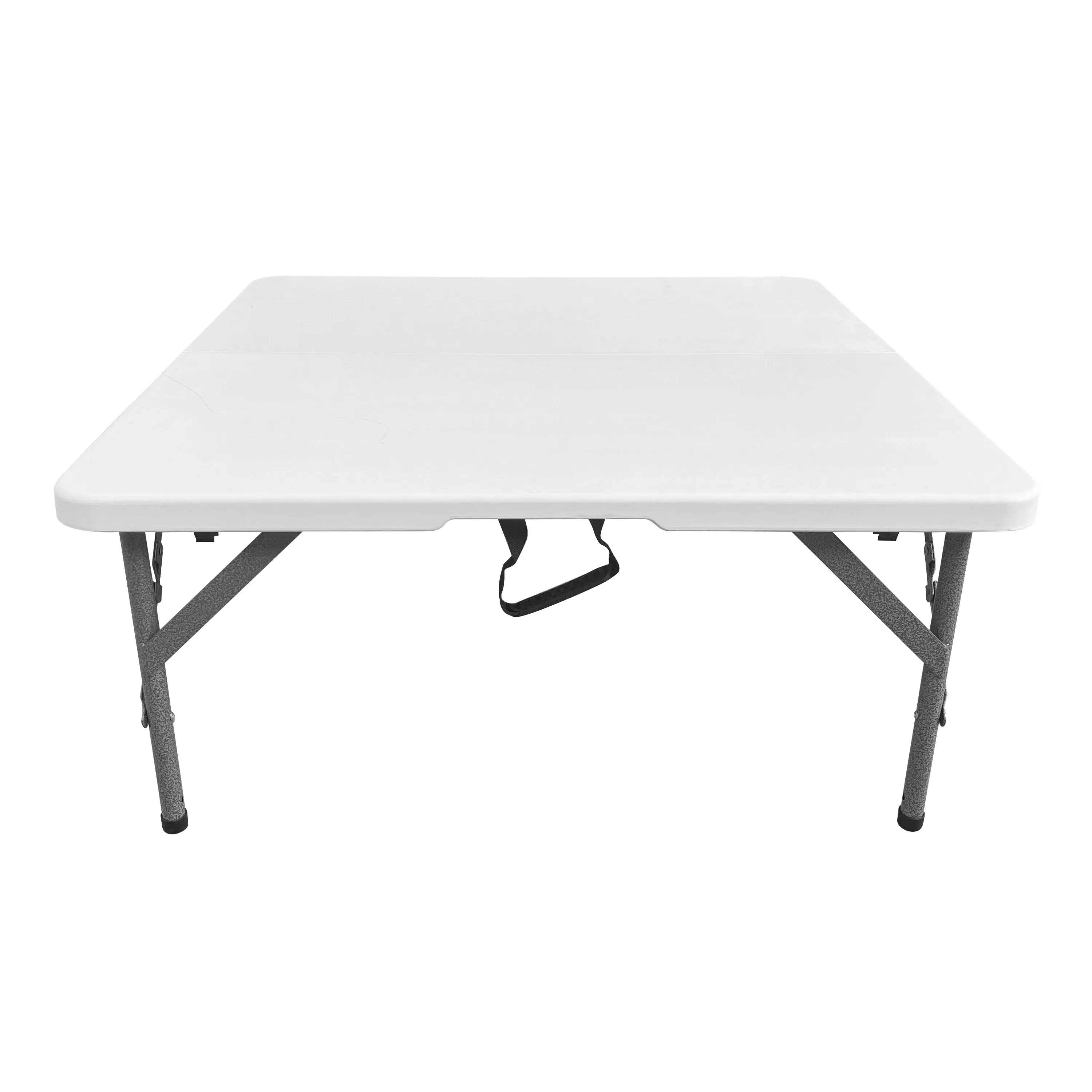 34” Square Folding Table, Height Adjustable Foldable Table with Easy-Carry Handle