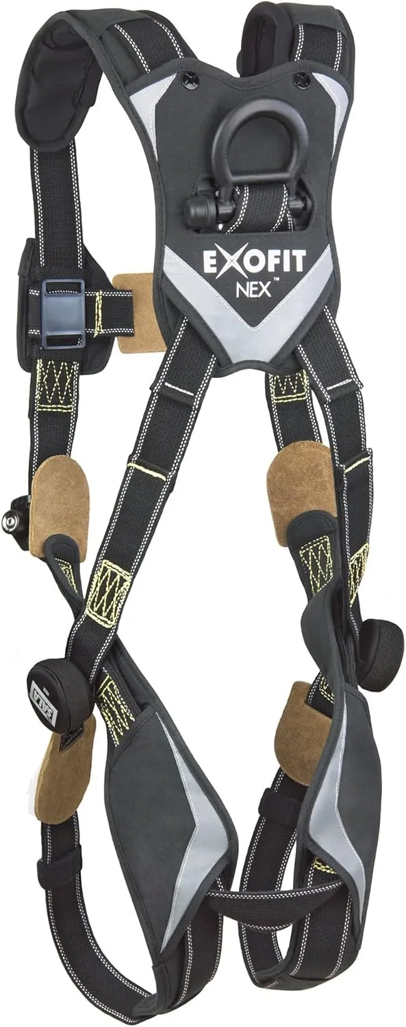 3M DBI-SALA ExoFit NEX 1113338 Full Body Arc Flash Harness, PVC Coated Alum Back D-Ring, Nomex/Kevlar Web, PVC Coated Pass-Thru Buckle Leg Straps, X-Large, Black