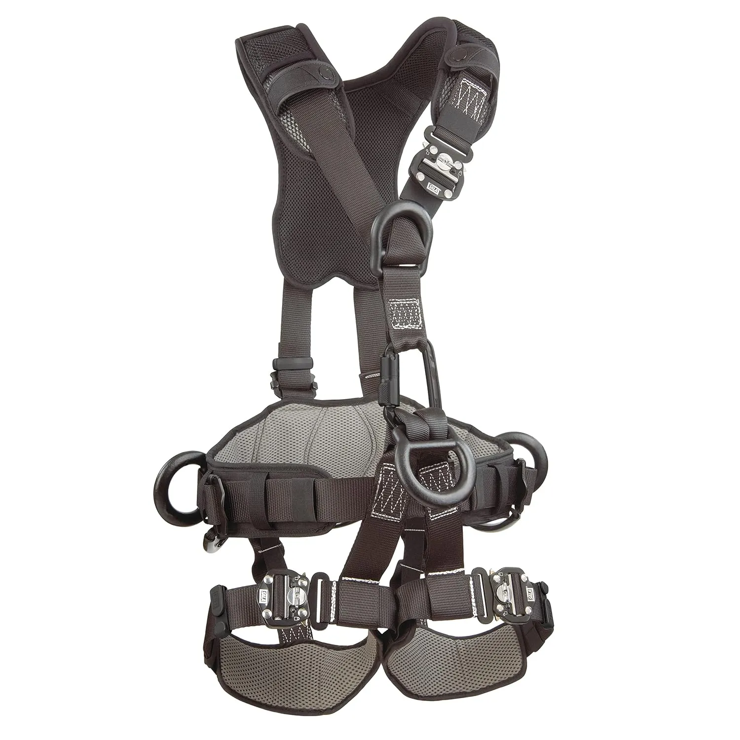 3M DBI-SALA ExoFit NEX 1113373 Full Body Black Out Rope Access/Rescue Harness, 5 AlumD-Rings, Belt w/ Pad/Side D-Rings, Locking QC Leg Straps, X- Large, Blue/Grey