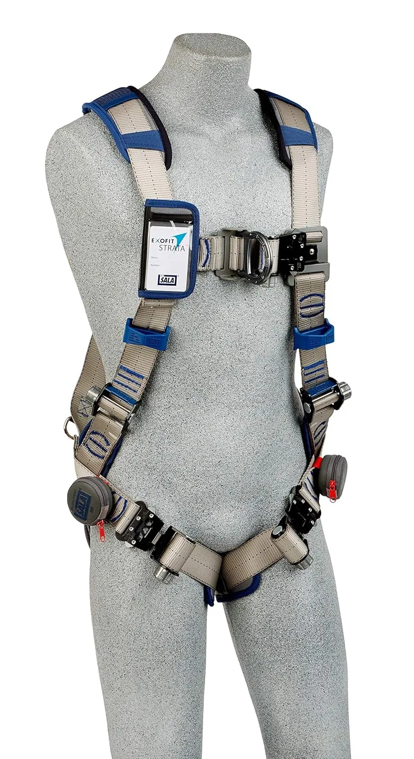 3M DBI-Sala Exofit STRATA Vest-Style Climbing Harness 1112487, Grey, Blue, Large, 1 Ea