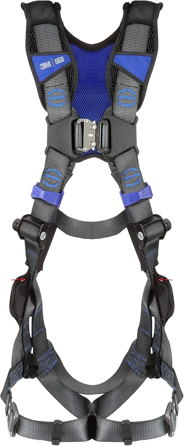 3M DBI-SALA ExoFit X300 X-Style Vest Safety Harness with Back Padding, Quick Connect Chest and Leg Buckles, Back D-Ring, Confined Space, Rigging, Climbing, Positioning, X-Large/2X