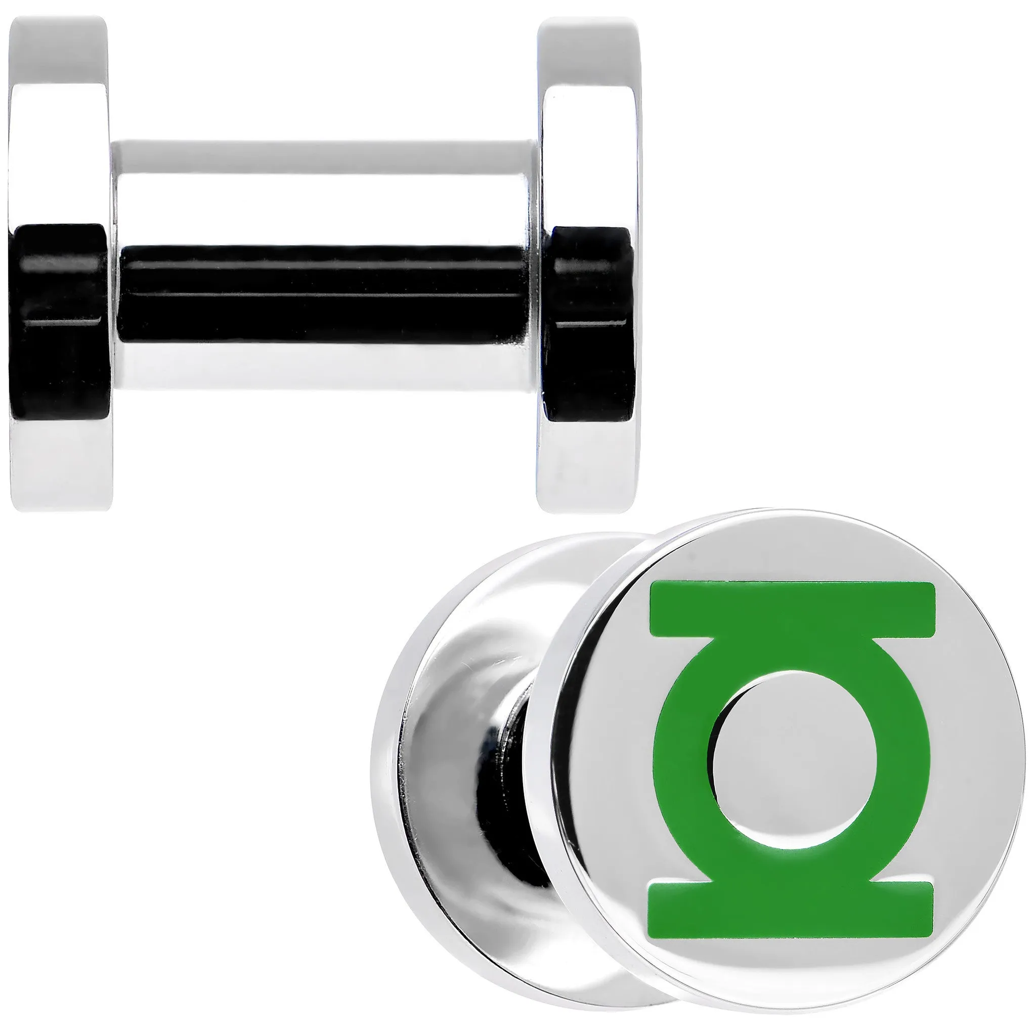 4 Gauge Stainless Steel Licensed Green Lantern Screw Fit Plug Set