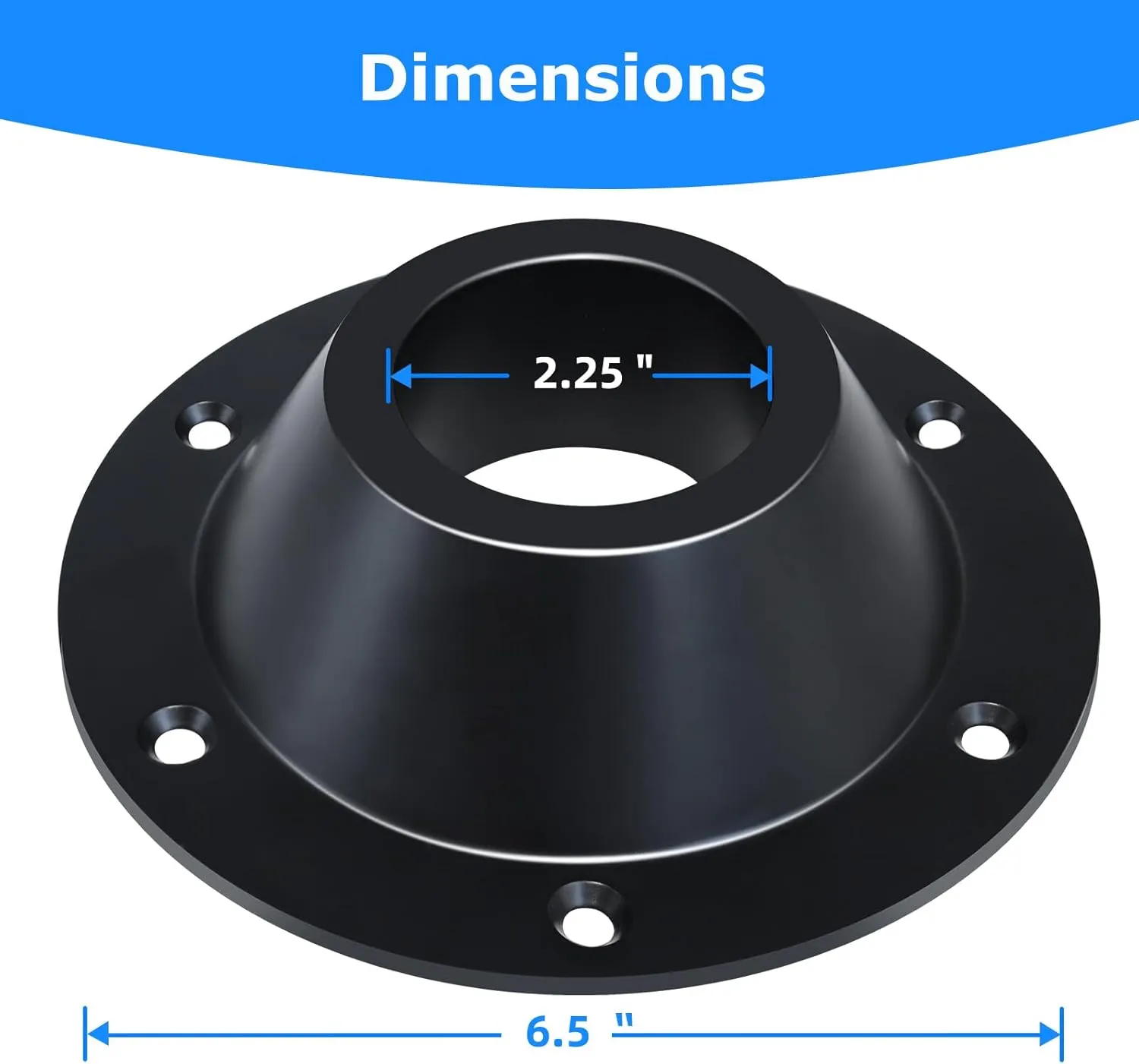 4 Pack RV Table Base Mount,Camper Aluminum Standard RV Pedestal Table Leg Base Flange,Floor Mounting Bracket Flush Plate with 6 Installing Holes,Include Screws for Camper Trailer Motorhome,Black