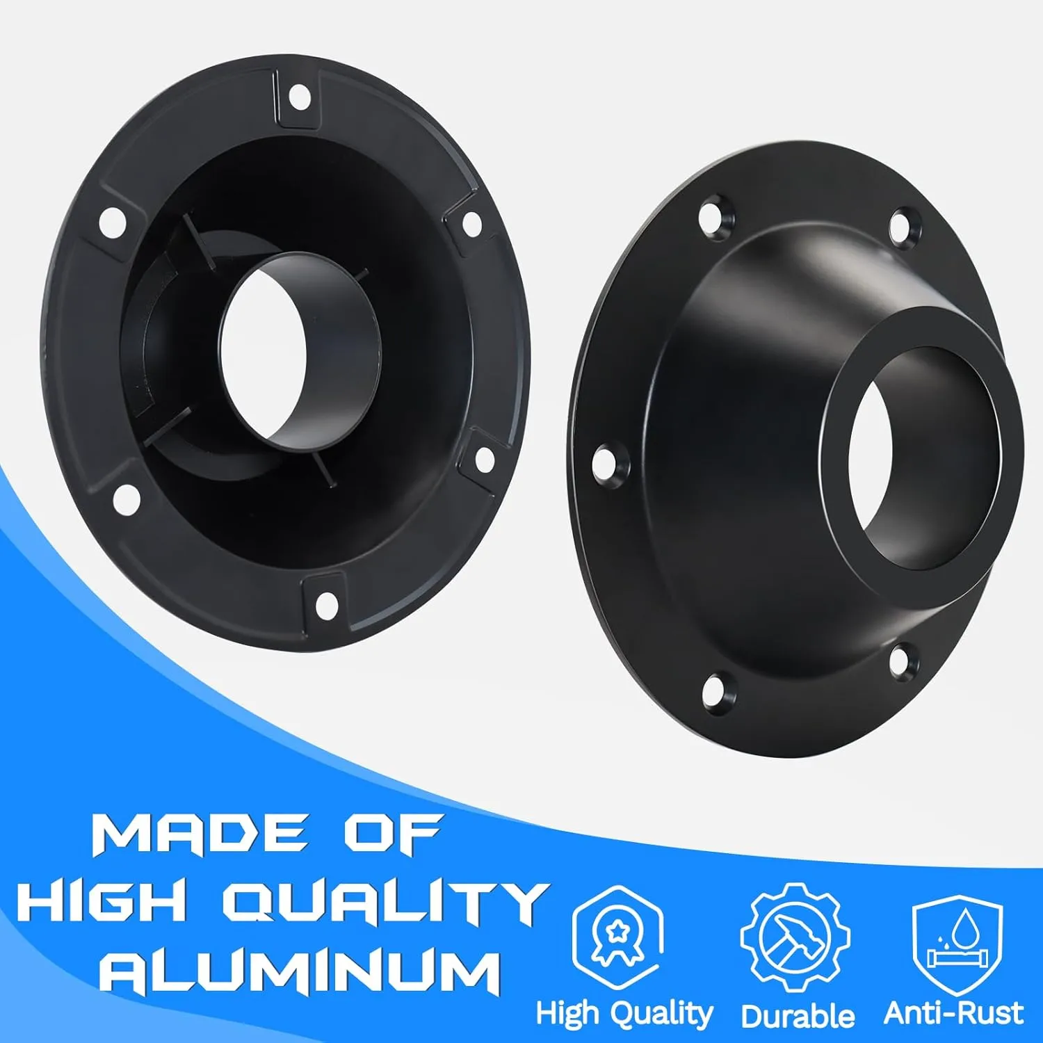 4 Pack RV Table Base Mount,Camper Aluminum Standard RV Pedestal Table Leg Base Flange,Floor Mounting Bracket Flush Plate with 6 Installing Holes,Include Screws for Camper Trailer Motorhome,Black