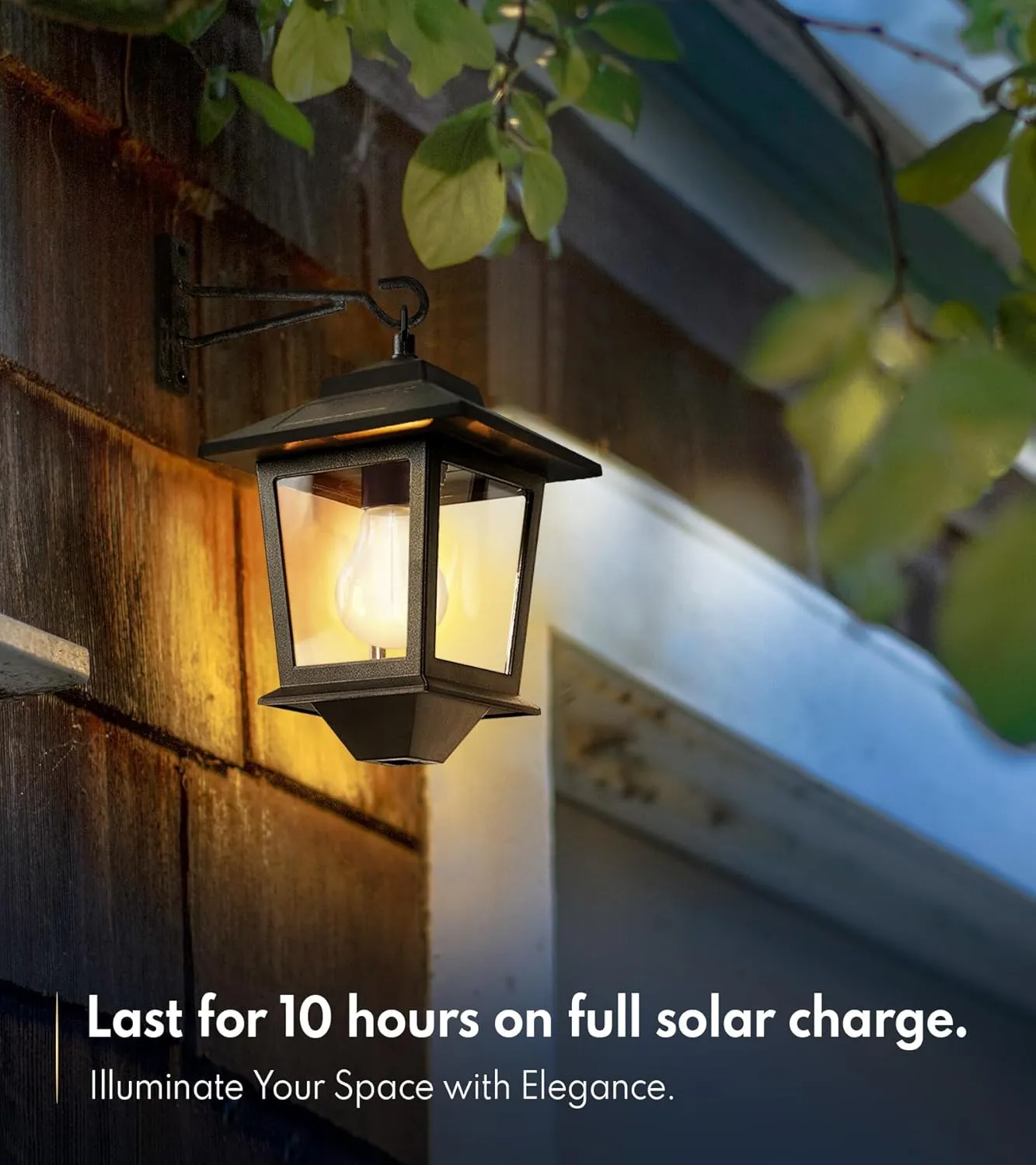 4 Pack Solar Wall Lanterns,Solar Lanterns Outdoor Waterproof with 4 Solar Panels,Hanging Solar Lights with Replaceable Bulb,Anti-Rust Solar Porch Lights Outdoor with Hooks,3000K Warm White