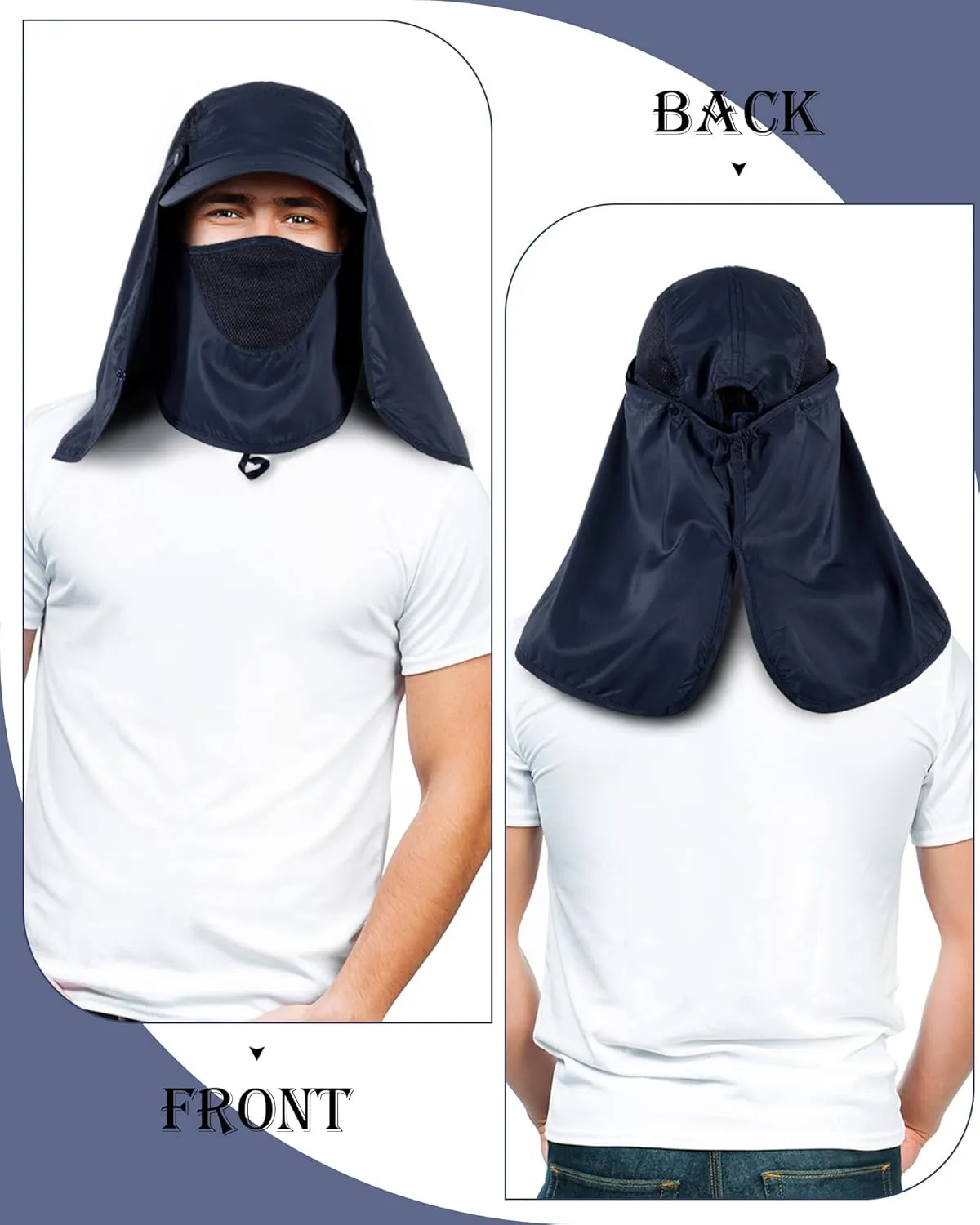 4 Set Sun Hat Fishing Hats UPF 50  Outdoor Hiking Hat UV Sun Protection Hat with Neck Flap Face Mask and 4 Pack Arm Sleeves