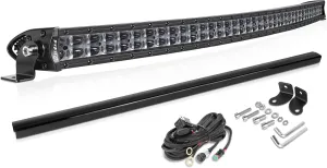 40 Inch Curved LED Light Bar, Niking Auto Super Slim 360W Off Road Dual Row LED Driving Light Spot Flood Combo Work Light Roof Bumper Bar for Trucks UTV ATV SUV RZR Wrangler JK JL Boat