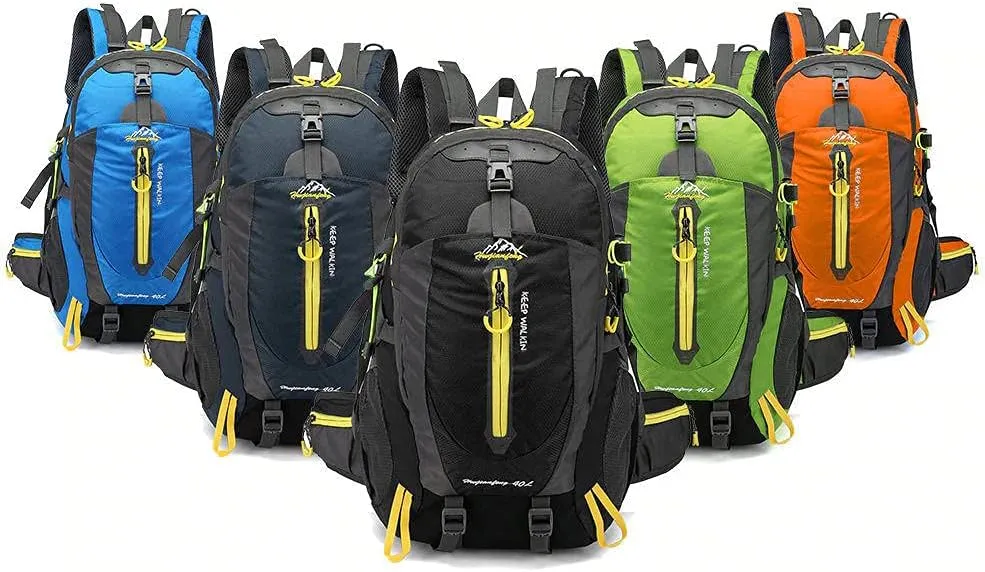 40L Waterproof Climbing Rucksack Travel Hiking Backpack Laptop Daypack Trekking Backpack Outdoor Men Women Sport Bag-Dark Blue