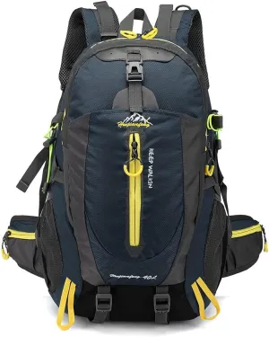 40L Waterproof Climbing Rucksack Travel Hiking Backpack Laptop Daypack Trekking Backpack Outdoor Men Women Sport Bag-Dark Blue