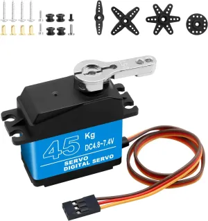 45KG High Torque Servo Motor Servo AYWHP 1 Pcs RC Servo High Torque Metal Gear Digital Servo RC Servo Servo for RC Robotic/Helicopter/Car/Boat/DIY, 1/8 1/10 RC Car (Control Angle 0-180°)