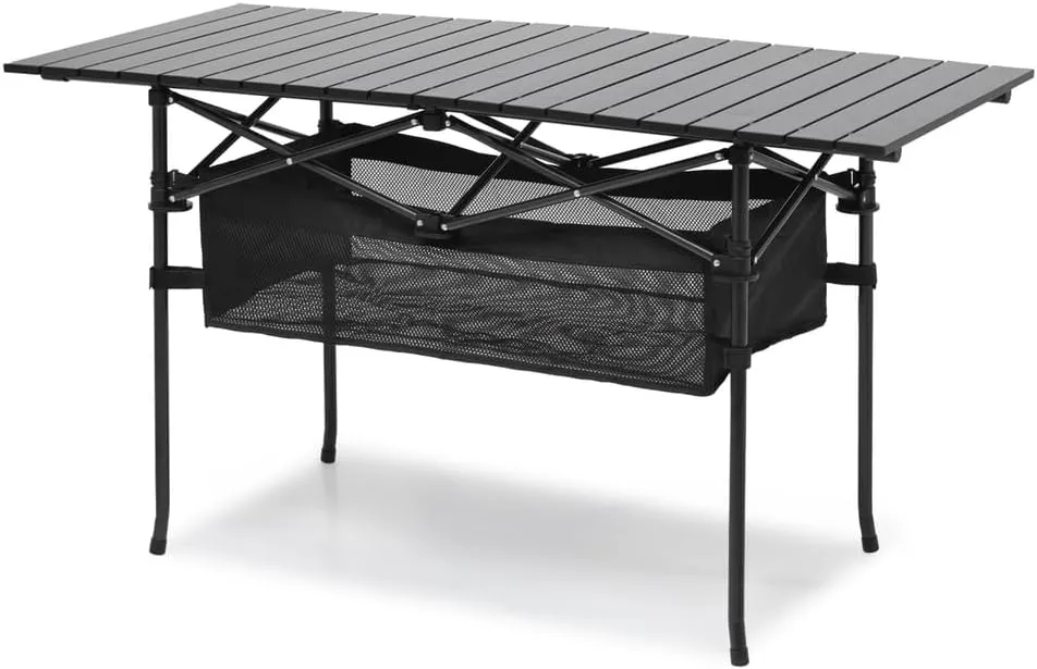47" Foldable Camping Dining Table Lightweight Aluminum Picnic Desk w/Storage Bag