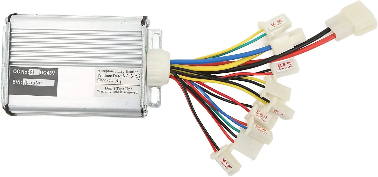 48V 1000W Brush Motor Controller Stable Speed Safe Use Electric Scooter Bike Aluminum Alloy