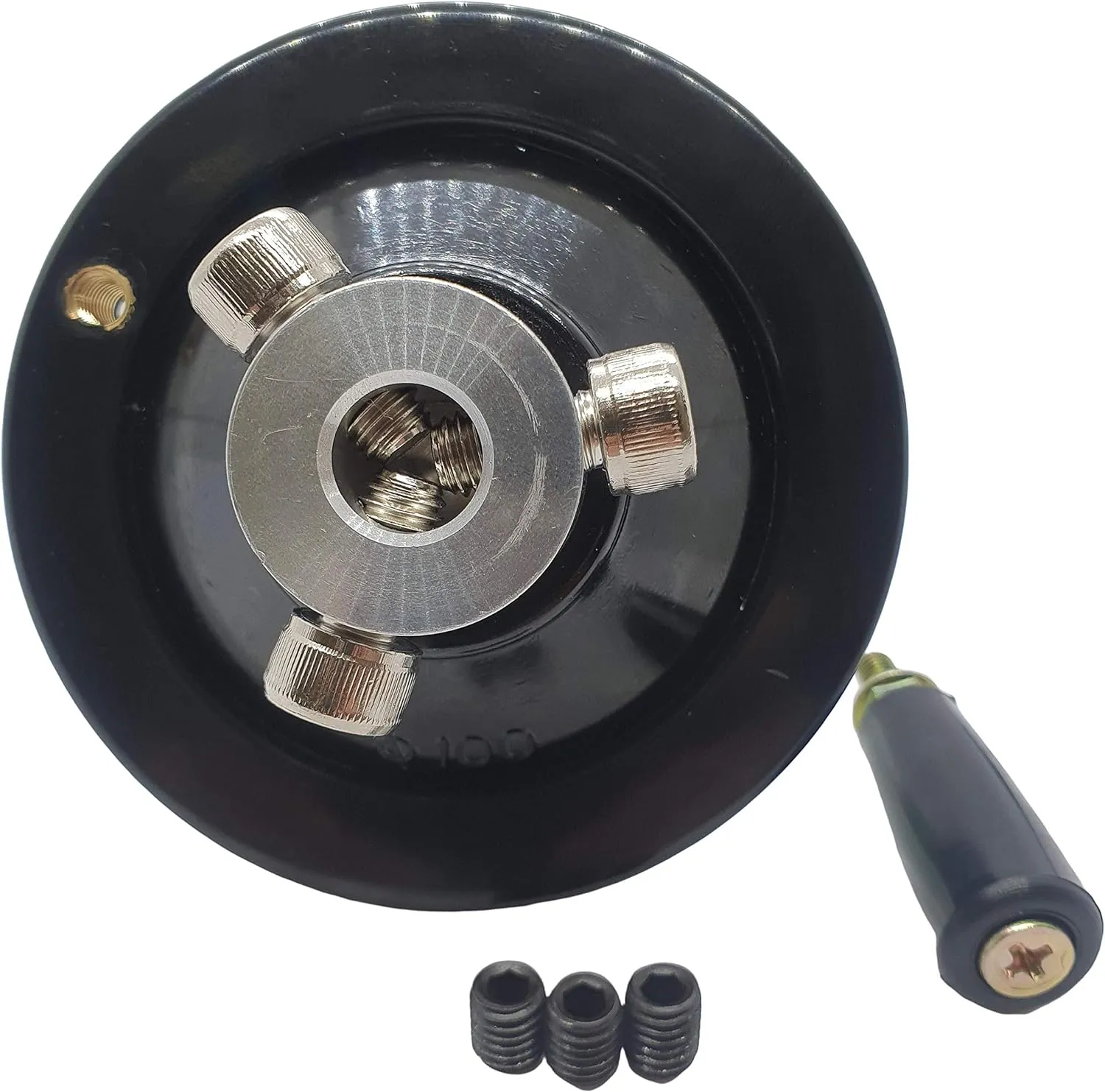 4" Ultimate Handwheel for Shaft 1/2'' or Smaller, Heavy-Duty Crank Handle for Table Saw, Lathe, Milling Machine & Drill Press – Compatible with Craftsman, DeWalt & Universal Machinery Made in Korea