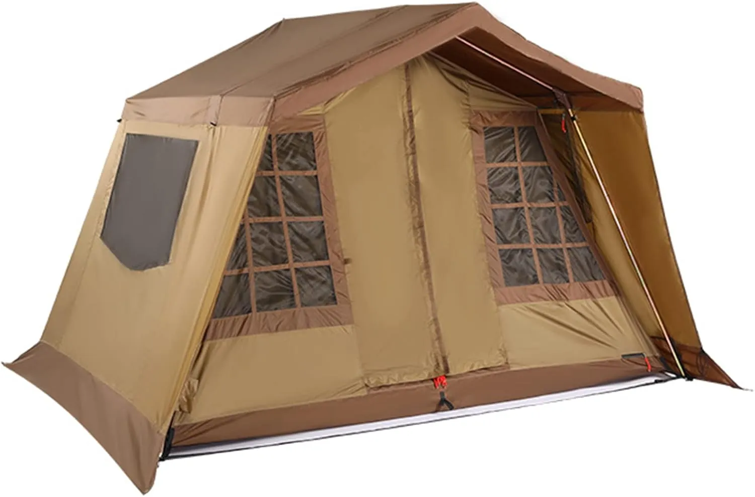 5-6 Person Camping Teepee Tent/Instant for Camping Windproof Dome Family Tents for Camping Hiking and Outdoor, Portable Tent with Carry Bag, for 3 Sea (Brown 310 * 210 * 260cm)