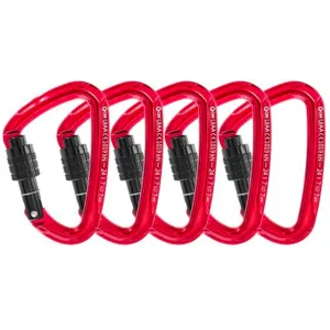 5 Pack D-shape Aluminum Alloy ScrewGate Carabiners