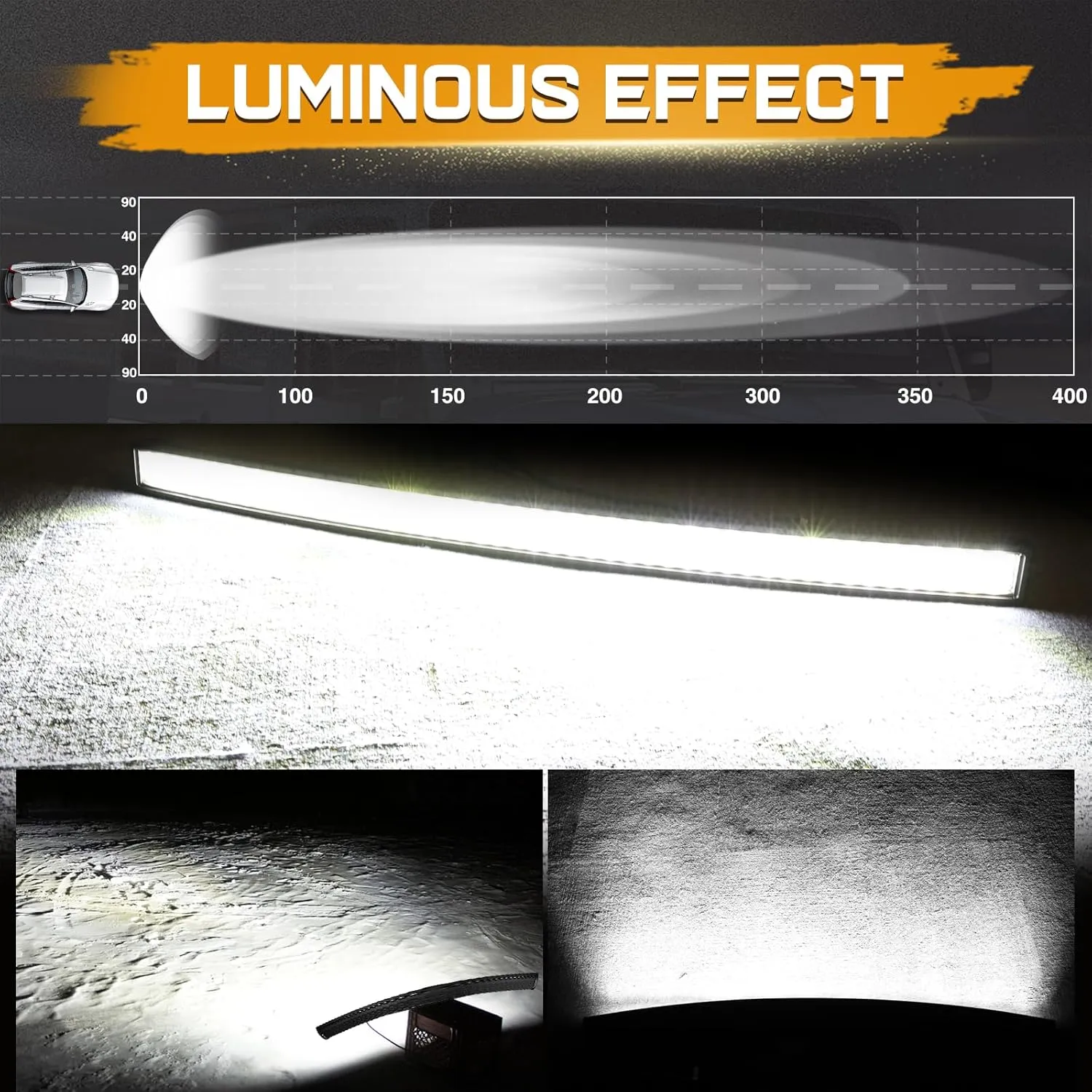 50 Inch Curved LED Light Bar, Niking Auto Quad Row LED Driving Work Light Spot Flood Combo Beam Off Road Lights with Wiring Harness Kit Fog Light Roof Bar for Trucks SUV Pickup Wrangler JK JL 4WD