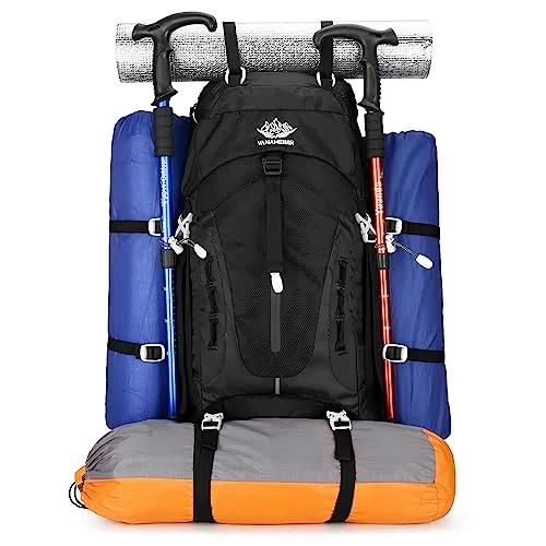 50L Hiking Backpack Men Camping Backpack with Rain Cover
