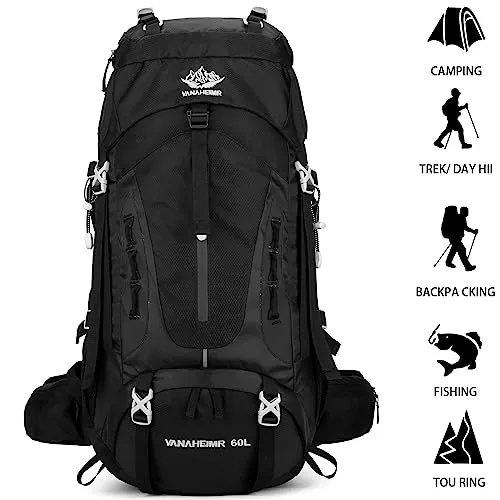 50L Hiking Backpack Men Camping Backpack with Rain Cover