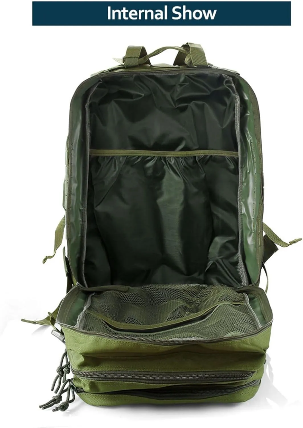 50L Sturdy Nylon Waterproof Fishing Hunting Backpack Outdoor Military Rucksacks Tactical Sports Camping Hiking Bags (Green)