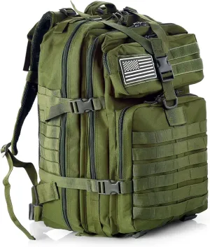 50L Sturdy Nylon Waterproof Fishing Hunting Backpack Outdoor Military Rucksacks Tactical Sports Camping Hiking Bags (Green)